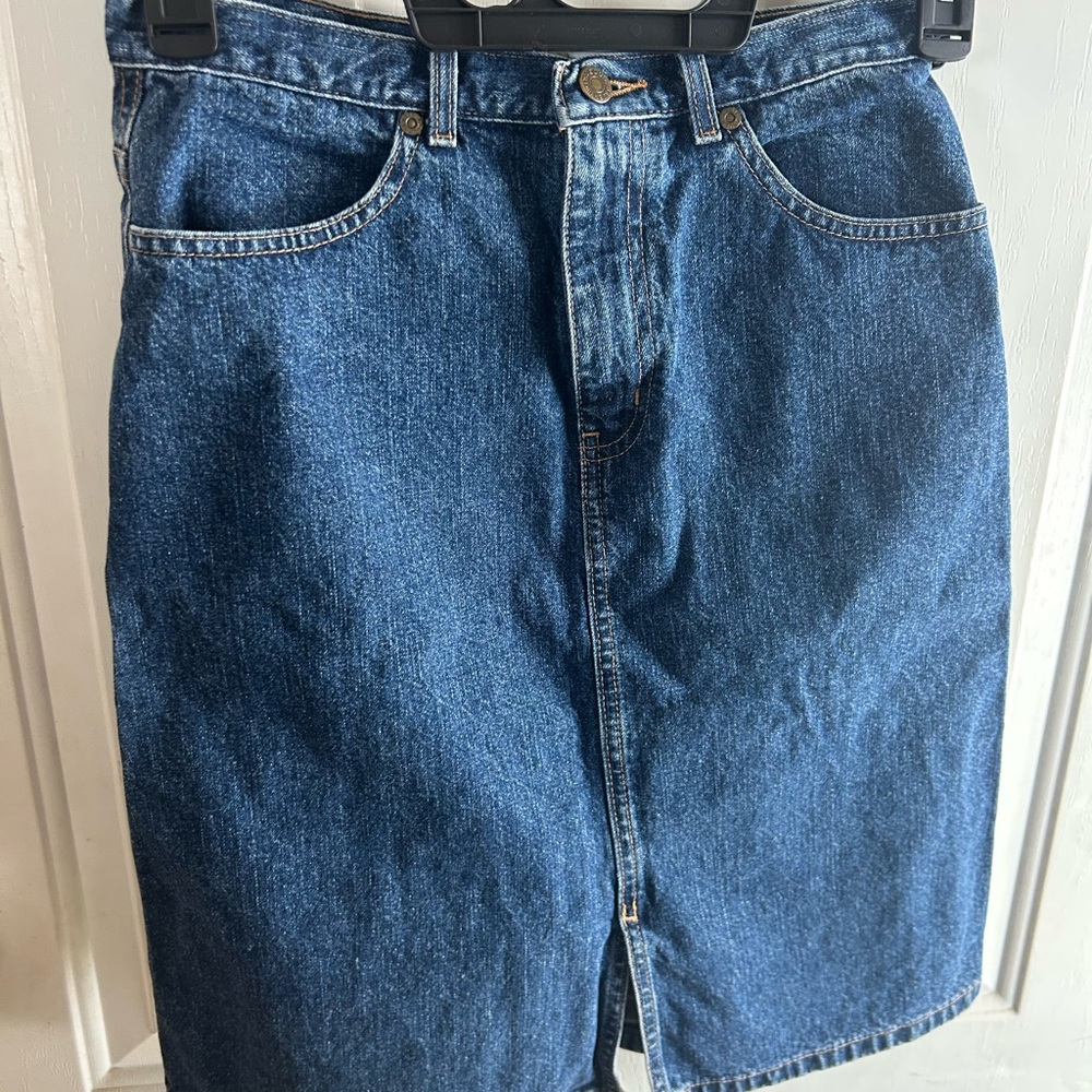 Eddie Bauer Dark Blue Denim Skirt
